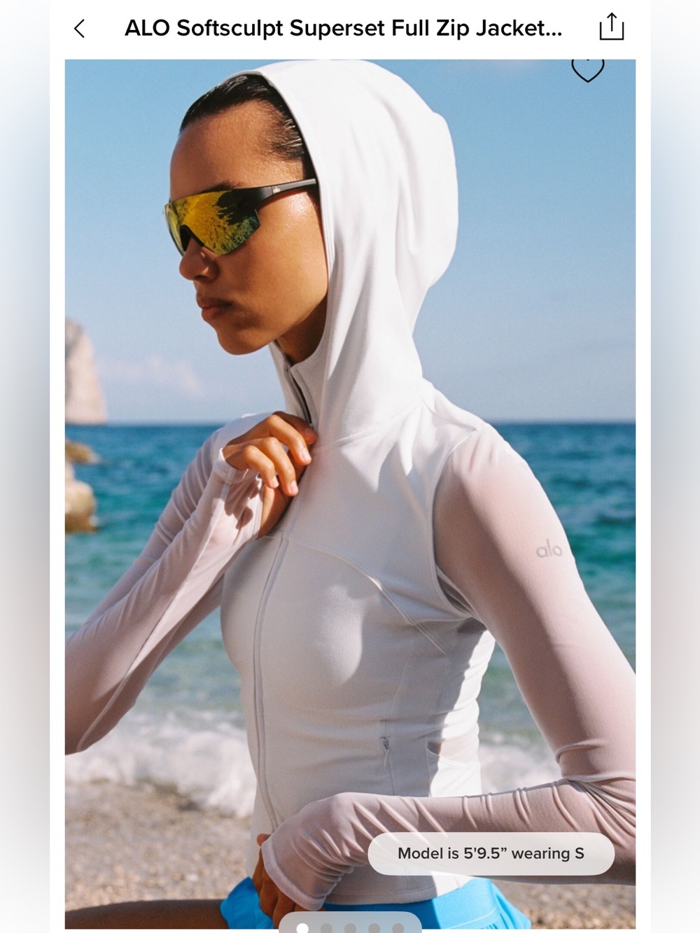NWT Alo Softsculpt Superset Full Zip Jacket - White - Medium SOLD OUT - Picture 10 of 10